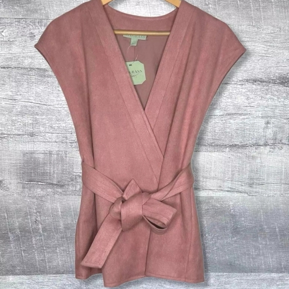NWT - Ryegrass- Faux Suede Vest- Desert Rose- Small - Picture 1 of 8